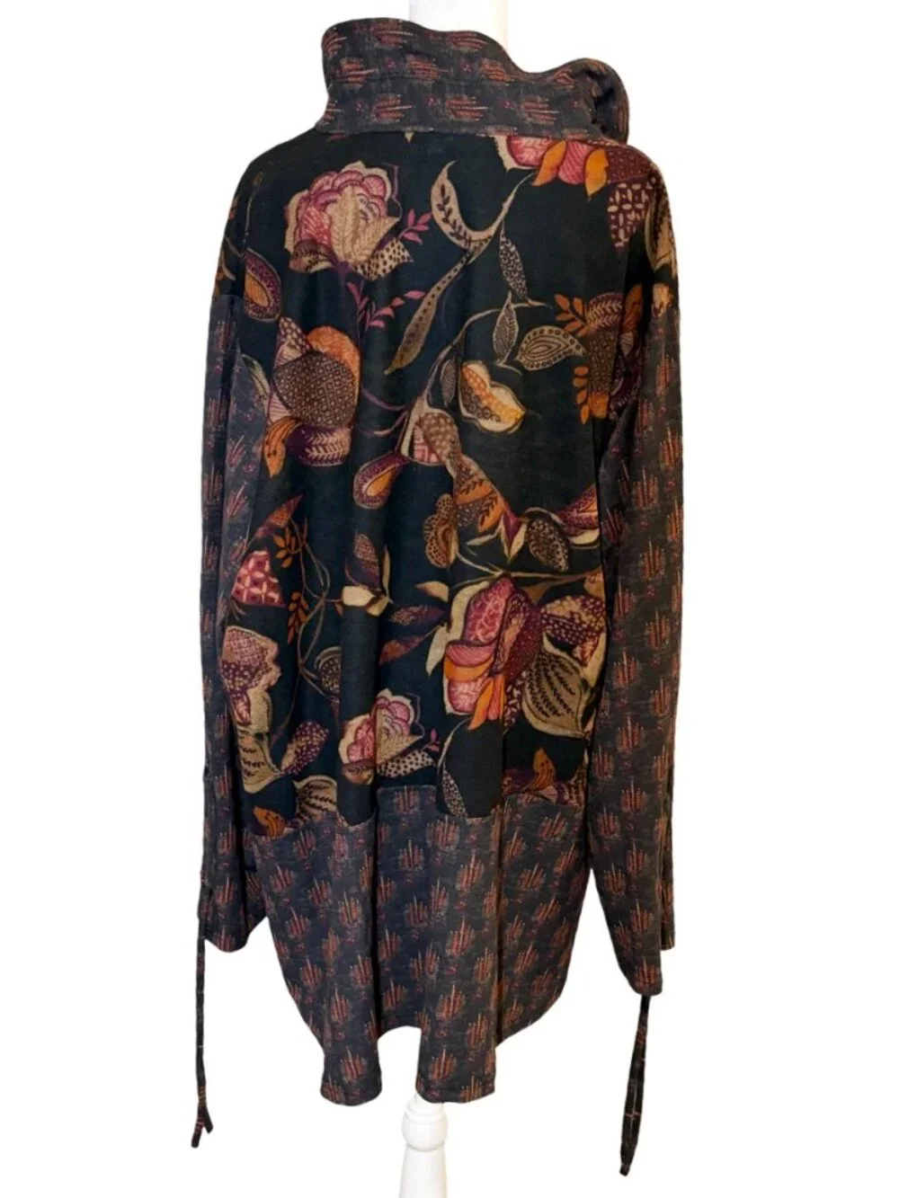 Parsley & Sage Mixed Print Autumnal Floral Boho Lagenlook Button Top Women’s 3X - Picture 6 of 10